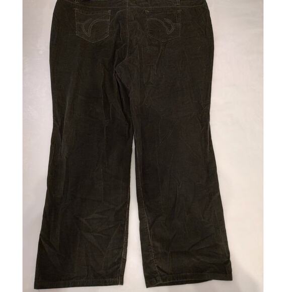 Gloria Vanderbilt Green Corduroy Mid Rise Straight Leg Embroidered Pants 24W - Picture 7 of 14